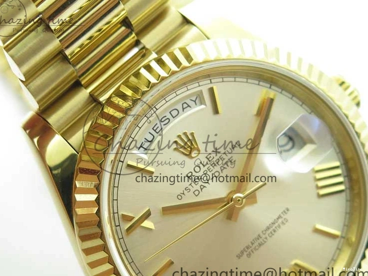 MiroTime 0220 Day-Date 40mm 228239 BP New Dial Version 904 YG Silver Roman Markers Dial on SS President Bracelet A Popular 2806